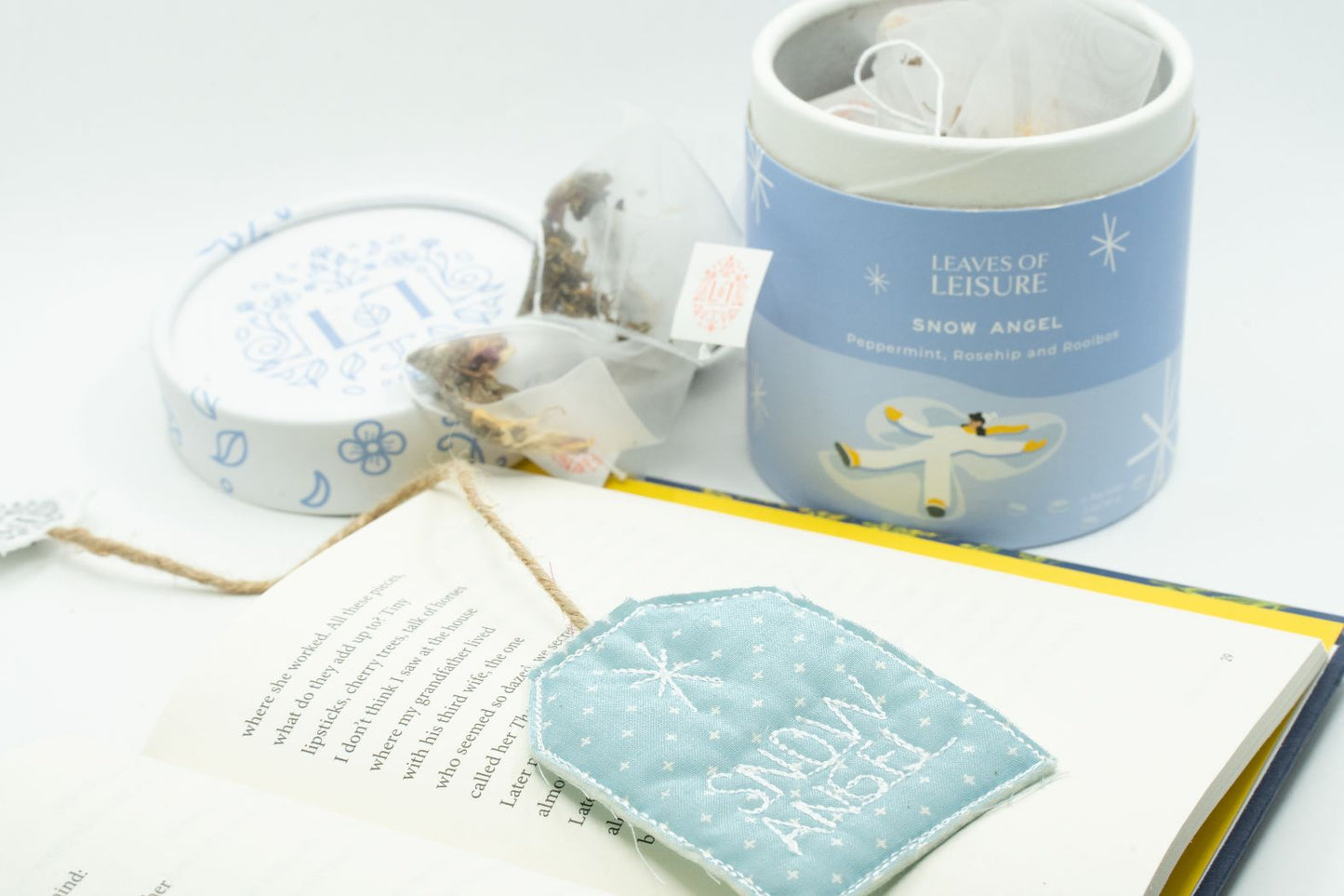 Snow Angel Herbal Tea & Matching Upcycled Bookmark