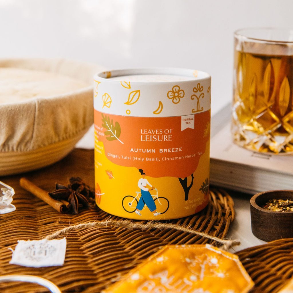 Autumn Breeze | Tulsi, Cinnamon & Ginger Herbal Tea, Caffeine-Free