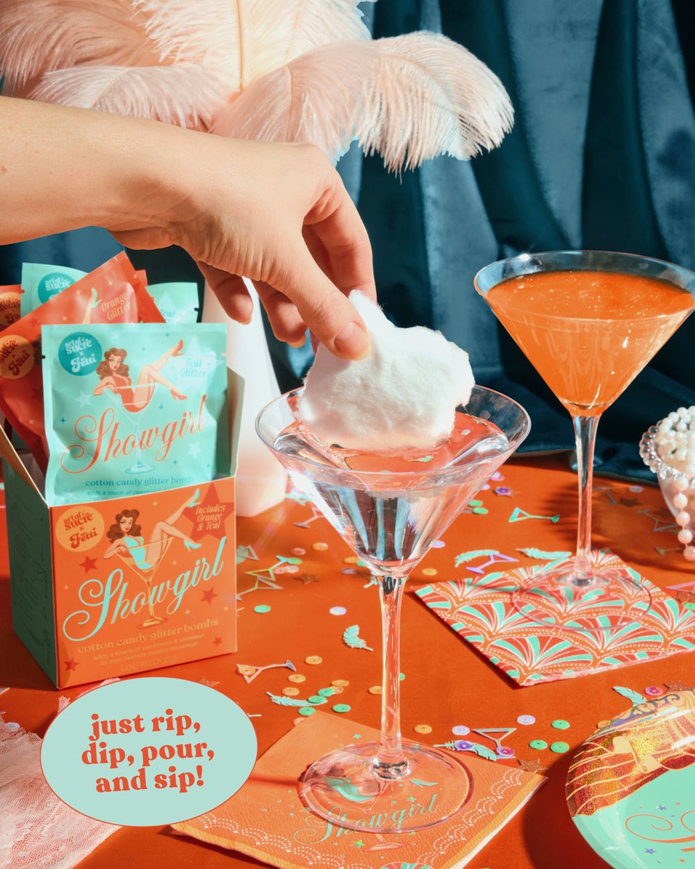 Showgirl Drink Bombs - 4 glitter bombs Leaves of Leisure