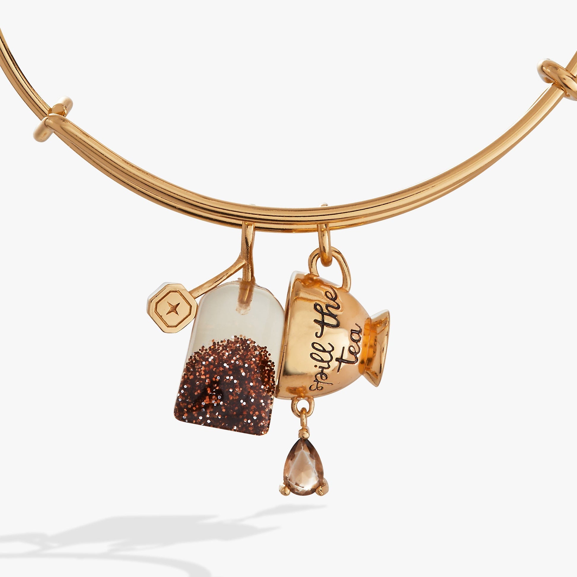 'Spill the Tea' Cup & Tea Bag Charm Bangle Leaves of Leisure