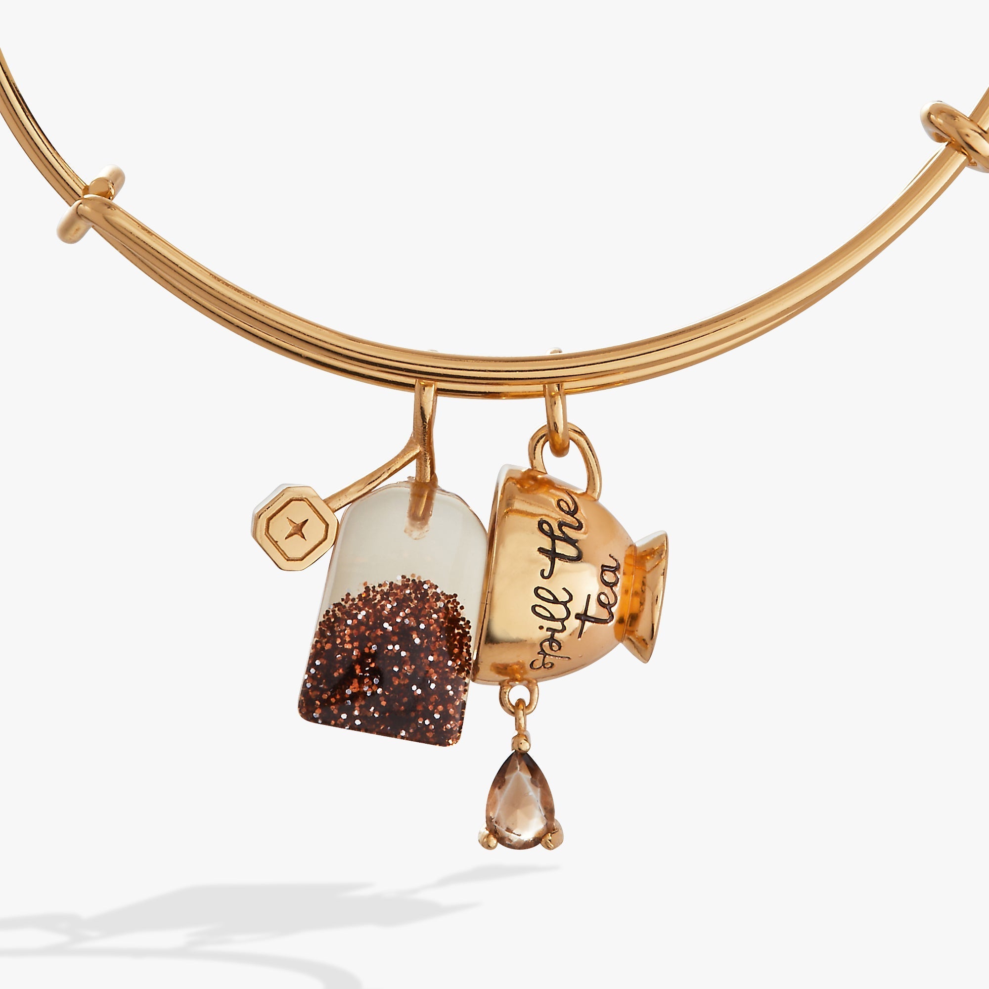 'Spill the Tea' Cup & Tea Bag Charm Bangle Leaves of Leisure