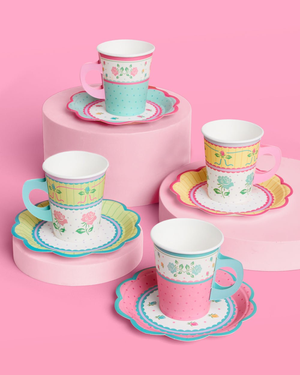 Tea Party Cups + Saucers - 32 pc drinkware set Leaves of Leisure