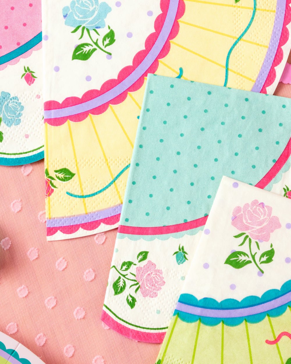 Tea Party Napkins - 24 pastel paper napkins Leaves of Leisure