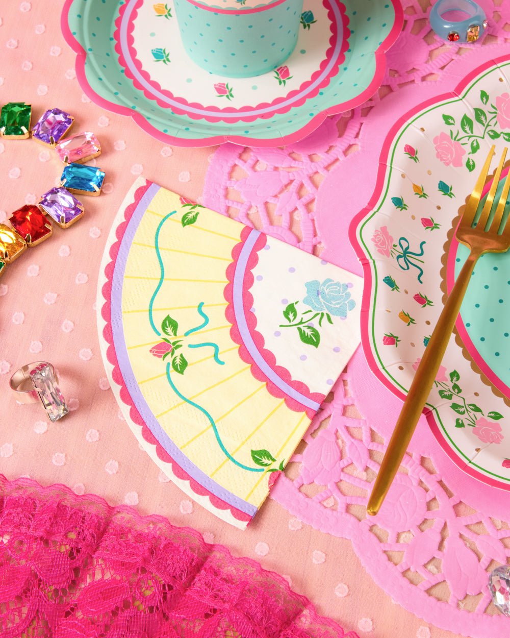 Tea Party Napkins - 24 pastel paper napkins Leaves of Leisure