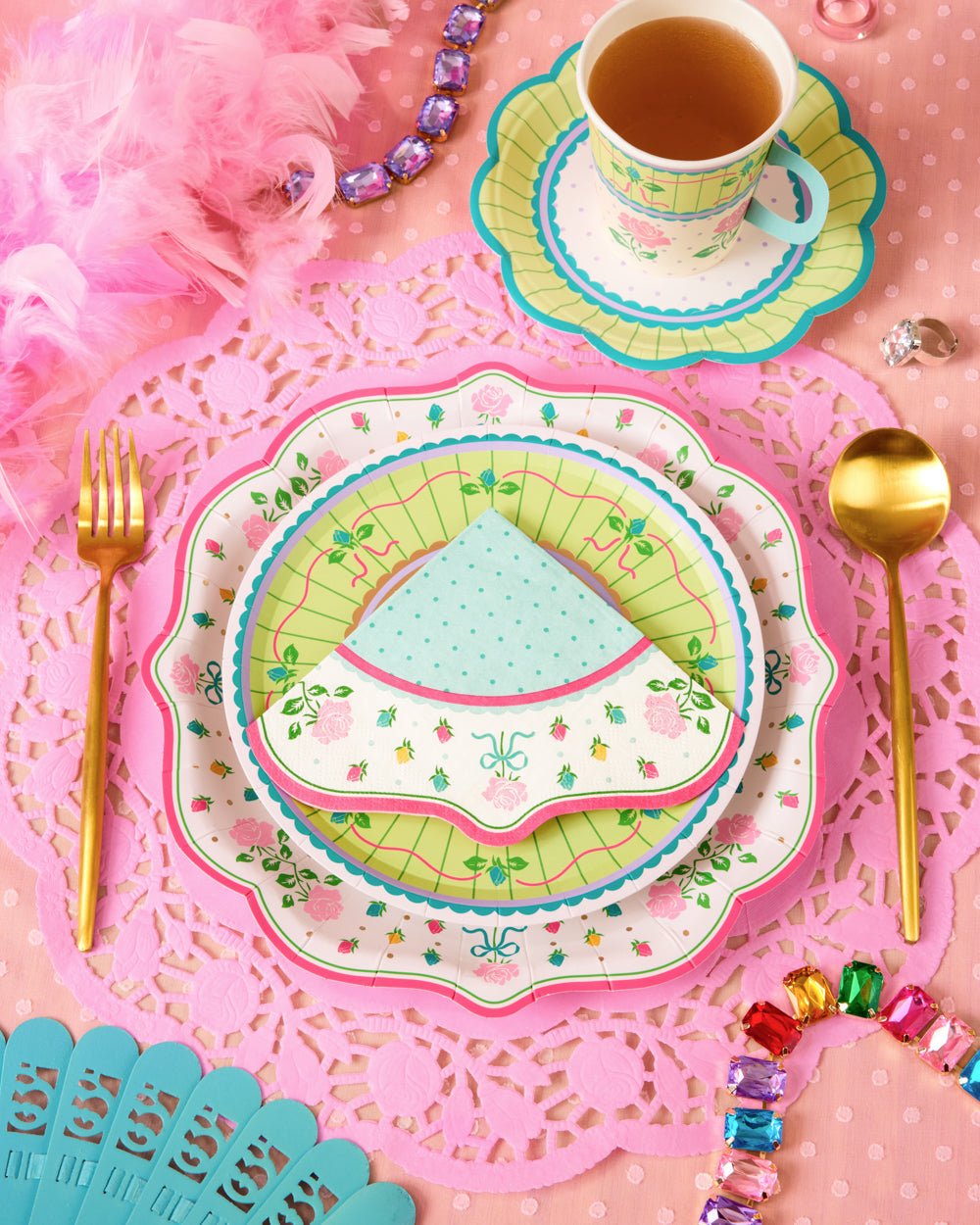 Tea Party Napkins - 24 pastel paper napkins Leaves of Leisure
