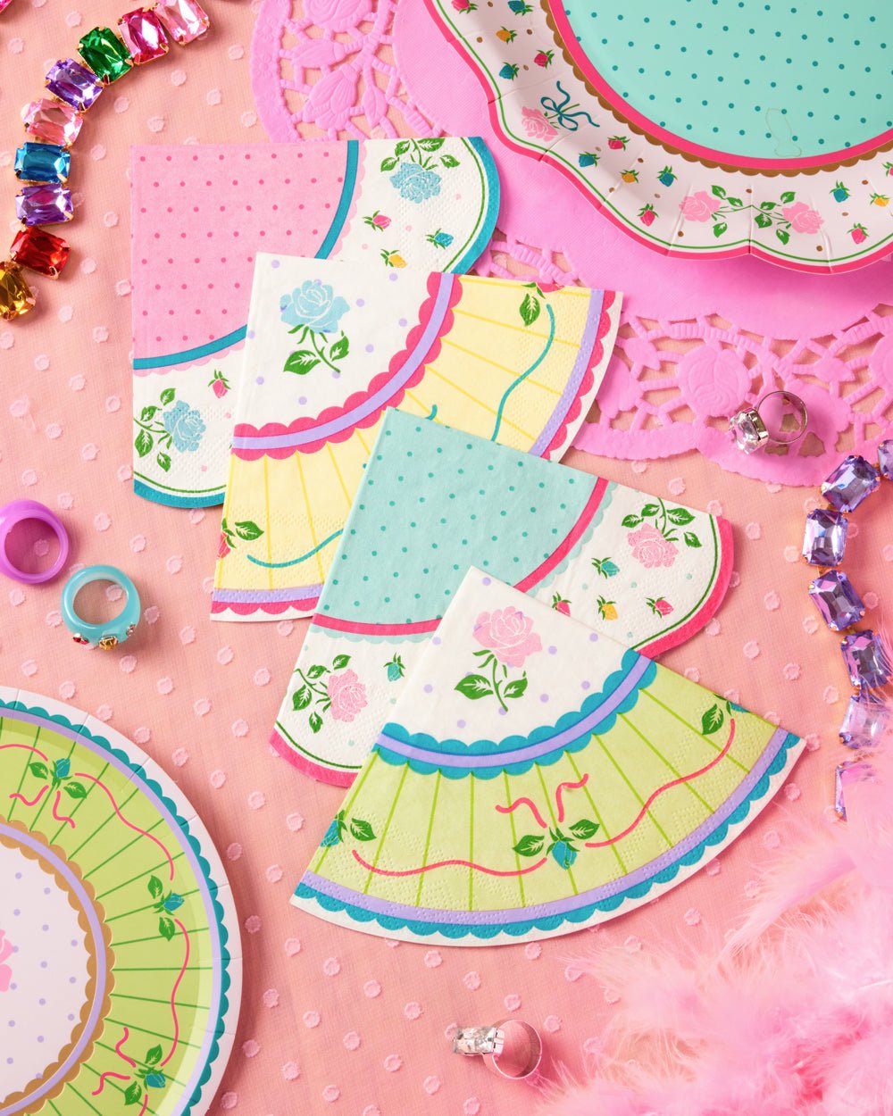 Tea Party Napkins - 24 pastel paper napkins Leaves of Leisure