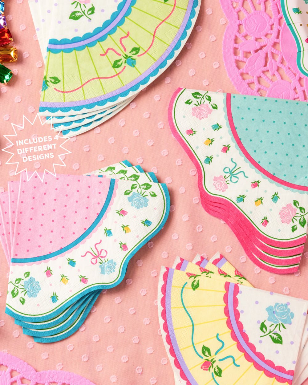 Tea Party Napkins - 24 pastel paper napkins Leaves of Leisure