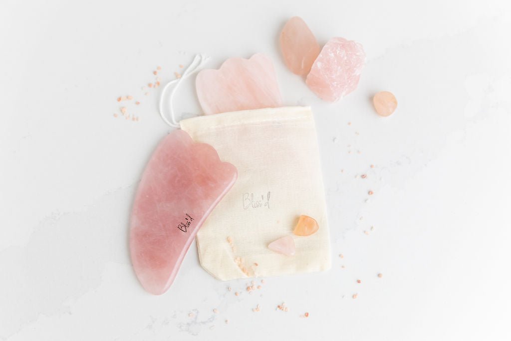 Mind + Body Self-Care Bundle: Time to Reflect Journal & Rose Quartz Gua Sha by Bliss'd Co Leaves of Leisure