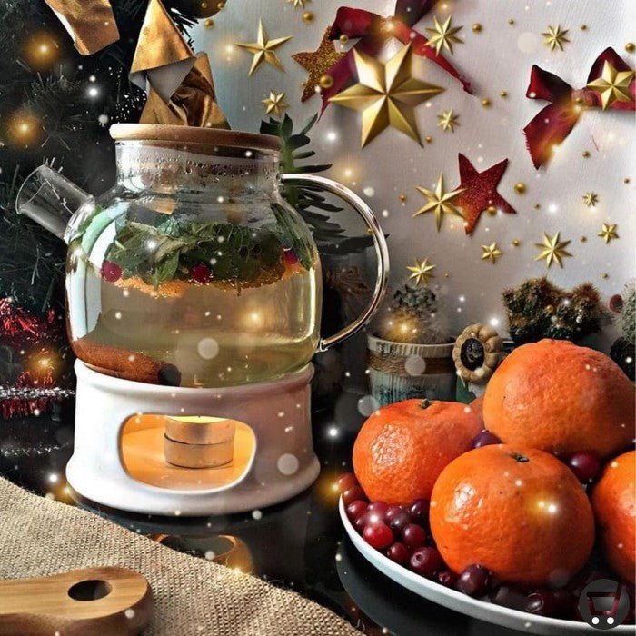 Thermo Glass Tea Pot 32 Fl Oz | High temperature and shock resistant by Wilmax Porcelain Leaves of Leisure