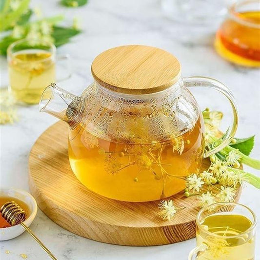 Thermo Glass Tea Pot 32 Fl Oz | High temperature and shock resistant by Wilmax Porcelain Leaves of Leisure